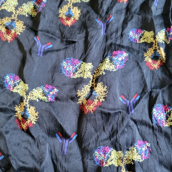 Infectious Awareables Antibody 100% Silk Scarf Black Doctor Research Gift - Picture 5 of 7